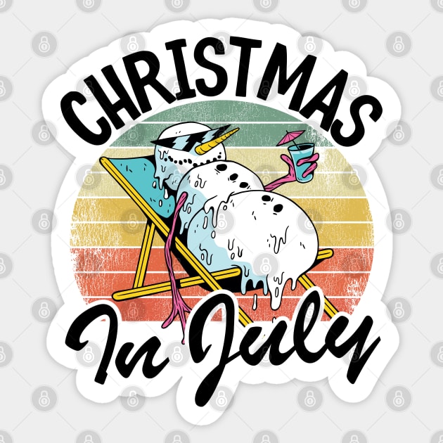 Melting Snowman Vintage Funny Christmas In July Sticker by Kuehni